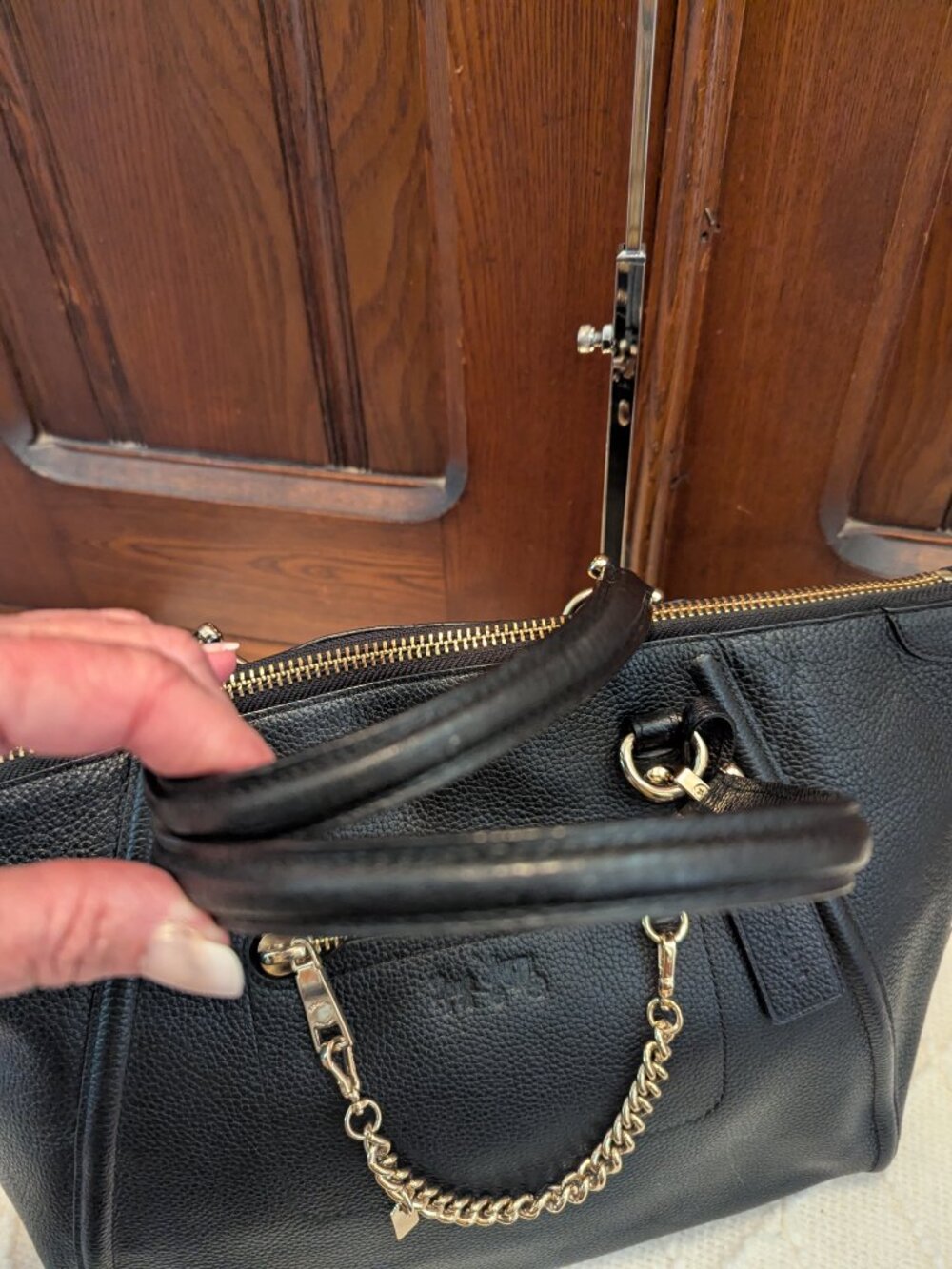 Coach Prairie Chain Satchel EUC Black Pebble Quiet Luxury Old Money Convertible - Picture 10 of 16